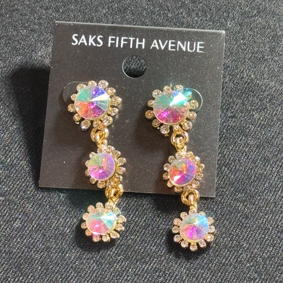 Pink Crystal Dangle Earrings - Saks Fifth Avenue - Picture 11 of 16
